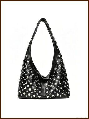 Punk Studded Crossbody Bag Rivet Shoulder Tote Handbag Street Style Purse